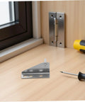 Top Shelf Stainless Steel Freezer Door Pivot Hinges 2 Pieces Set For Chest Freezer Silent Triangle Replacement Fridge Parts displayed on a work surface.