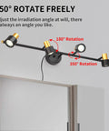 4 Light Plug In Vanity Lights For Bathroom And Kitchen Counter Over Mirror, Modern Vanity Light Fixtures with Adjustable Heads