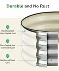 Cutaway view of Round Galvanized Raised Garden Bed 2x2x1 Ft Low Fuss Easy Assembly Rust Proof Outdoor Planter White Finish layers