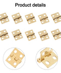 Vintage Brass Cabinet Hinges Set 50 Pieces Small 8x10mm Hinges For Drawers Jewelry Boxes Tiny Chests Wooden Cases Cabinets And Closets DIY Furniture Hardware Tarnish Resistant Smooth Operation