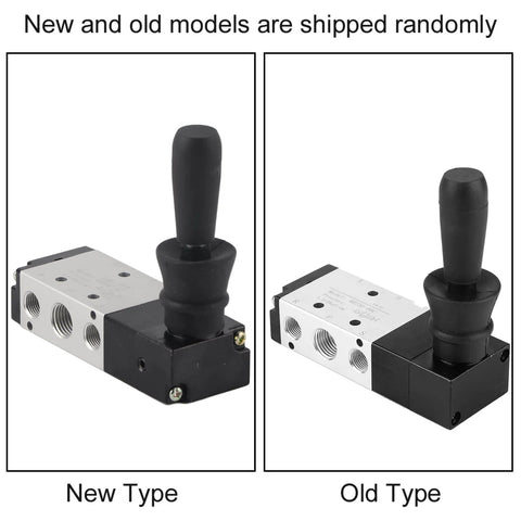 Comparison of new and old models of Manual Pneumatic Valve Hand Lever Control For 5 Port 3 Position Air Circuit Hand Lever Operated Solenoid Valve