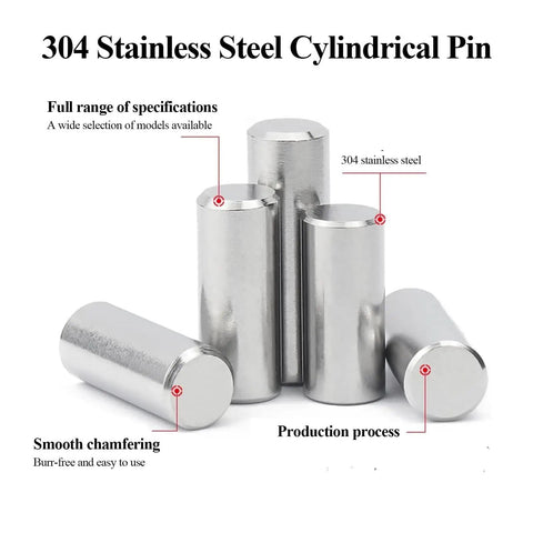 100Pcs 2Mm Stainless Steel Dowel Pins Shelf Support Pins Set for Furniture and Woodworking, cylindrical with smooth finish