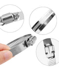 Close-up of 2.5 Inch Stainless Steel Duct Clamp With Worm Gear Adjustable 46 To 70mm Hose Clamp Pack Of 10 Durable 304 Stainless Steel
