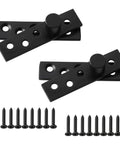 Heavy Duty 3 Inch Pivot Door Hinge Set With 360 Degree Rotation Offset Axis Concealed Hinges Up Down Shaft Stainless Steel Black Finish Pack Of 2 ideal for high traffic homes and offices shown with screws