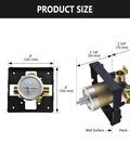 Delta R10000 high-flow brass shower valve dimensions illustration