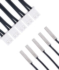 Two Pack 3M 10K NTC Thermistor Temperature Sensor Probes With 5x25mm Stainless Steel Housing -25 to 125 Celsius Range Pro Grade