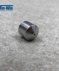 Allfi waterjet valve seat poppet part 900014, stainless steel conical seat with central hole; Win-Win logo visible.