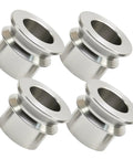 High Misalignment Spacer Set For Heim Joints, Converts 1/2 In Heim Joint To 3/8 In Bolt, Stainless Steel Rod End Spacers, Set Of 4, Heavy Duty, Rock Solid Fit For Automotive And Off Road Linkage, four stainless spacers