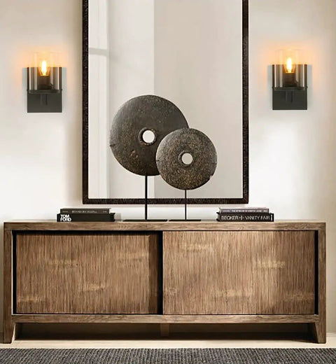 One Light Vintage Wall Sconce Hardwired Vanity Light With Clear Glass Shade And Metal Base Industrial Style In Modern Room