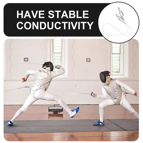Pro Grade Fencing Cable Clips Set For Head Line And Body Cord Stainless Steel Clips For Adult Masks Foil Training Gear in action