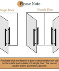 Round Glass Door Handle 600mm Double Sided Push Pull With Non Slip Bumps Durable Metal Door Handle For Home And Office Red Bronze Finish Built For Heavy Use Easy Install illustration showing single and double door installation.