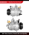 Straight Swap AC Compressor With Clutch For Ford Edge And Fusion Plus Lincoln MKZ showing front and side views with yellow and black components.