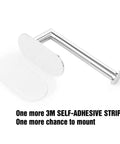 Self Adhesive Toilet Paper Holder Chrome Finish Stainless Steel SUS 304 No Drilling Bathroom Mount Easy Stick On