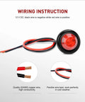 10 Pack 3/4 Inch Round LED Clearance Lights For Trucks RVs Cars Buses Trailers And Boats Front Rear Side Marker Indicator Bullets 12V Red with wiring