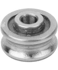 Steel SG15 U-groove track guide bearing, 5 x 17 x 8 mm, close-up view