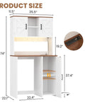 Mini Fridge Cabinet With Built In Charging Hub Power Outlets USB Ports LED Mood Lighting Microwave Shelf And Beverage Station White Kitchen Dorm Office Bar Cabinet For Liquor Coffee And Snacks with dimensions and power outlets