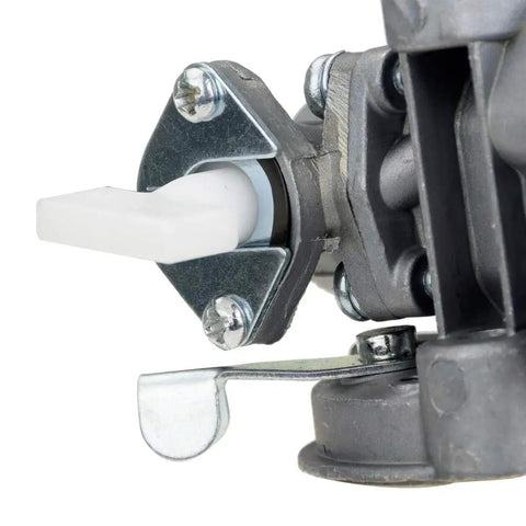 Close-up of 2 Stroke Carburetor For 43cc 47cc 49cc 50cc Mini Dirt Bikes And ATVs With PZ13 13mm Fitment showing lever detail