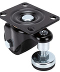Heavy Duty Leveling Casters With 2.5 Inch Wheels, Shop Ready Plate Mount Rollers for workbenches, featuring durable black mount.