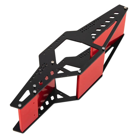 Aluminum Chassis Frame Kit With Rocks Cage Body Shell Made For Axial SCX24 90081 AXI00001 AXI00002 AXI00005 AXI00006 RC Crawler Upgrade Parts Red Durable CNC Machined Aluminum For Tight Fit And Low Center Of Gravity