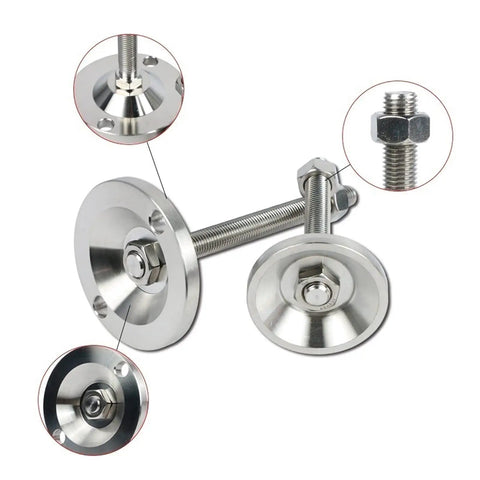 Built Tough Adjustable Furniture Levelers Twin Mount Holes Heavy Duty Machine Feet for stability and support close-up view