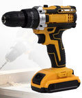 Rock Solid Brushless Cordless Drill Driver With Beast Mode Torque Controls And Smooth Variable Speed Dial For Heavy Duty Job Site Use And Weekend Shop Grinds, close-up view showing drill chuck and grip.