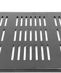 2 Pack 1U Vented Cantilever Server Rack Shelf 10 Inch Deep Fits Standard 19 Inch Network Cabinets showing perforated metal design.