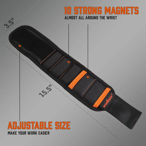 Magnetic Wristband Universal Socket Grip For 7 To 19 Millimeter Handy DIY Gift For Men adjustable with strong magnets