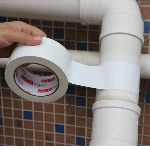 Heavy Duty White Duct Tape 2 Inch By 30 Yards 3 Pack 8.27 Mil All Weather Tear By Hand No Residue Ultra Strong Adhesive sealing pipe