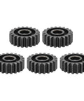 Five Piece Steel Servo Spur Gear Set With 24 Tooth Internal Spline, 0.8 Modulus For Precision Drive Systems displayed in a row