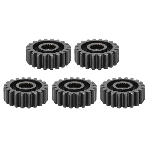 Five Piece Steel Servo Spur Gear Set With 24 Tooth Internal Spline, 0.8 Modulus For Precision Drive Systems displayed in a row