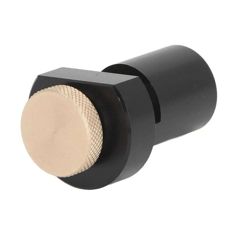19mm Aluminum Alloy Workbench Stop with Thumb Screw Non Slip Clamping Block for planing and sanding, black and brass finish