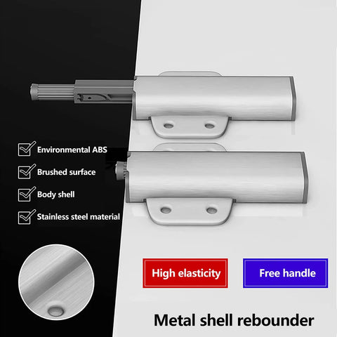 Push To Open Cabinet Latch Set Magnetic Door Touch Latches For Drawer Closure 2 Pack No Knob Handles stainless steel