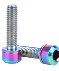 Dope Titanium Bike Stem Bolts M5x20mm Hex With Washer Stigma Chamfer Head Ultra Lightweight Yet Strong Perfect For Bicycle Stem Repairs And Upgrades Set Of 6 close-up view