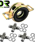 Toyota Tacoma Drive Shaft Center Support Bearing and U Joint Kit Fit 2005 Through 2015 2WD 4WD Built Tough Vibration Dampening - Includes center bearing, three U-joints, and snap rings.