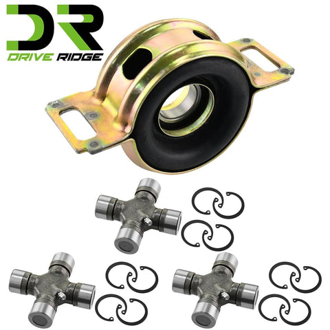 Toyota Tacoma Drive Shaft Center Support Bearing and U Joint Kit Fit 2005 Through 2015 2WD 4WD Built Tough Vibration Dampening - Includes center bearing, three U-joints, and snap rings.