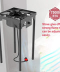 Go To Portable Propane Stove For Outdoor And Indoor Use with single burner, detachable legs, strong adjustable flame, 75000 BTU