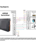 Wiring diagram for ASD240 Servo driver used in Pro Grade 5.0A 2.39N.m 750W Servo Motor Drive Kit For AC200 240V 3000rpm with controller setup.