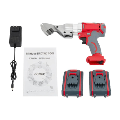 Heavy Duty 21V Cordless Electric Metal Cutting Shears With Battery, 600W Power Scissors For Stainless Steel And Iron, Two-Speed Adjustment Tool with charger and batteries.