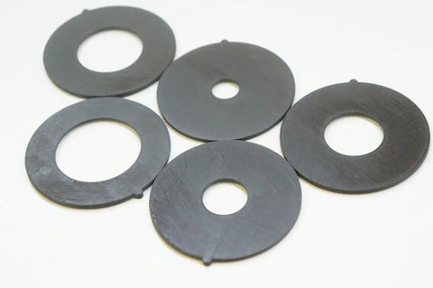 Rock Solid Insert Ring Set For Router Table Upgrade Hella Durable with five durable black rings, sizes 0.5 to 1.5 inches, woodworking accessory.