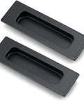 2 Pack 120mm Flush Sliding Door Pulls Recessed Finger Pulls For Sliding Barn Bypass Doors Pocket Doors Cabinets And Furniture Rectangular Invisible Pull Black Matte Finish 4.75 Inches