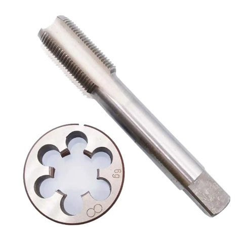 Super Cool 2 Pcs Left Hand Metric Tap Die Set For Machine Tools Covers M2 To M22 Sizes Perfect For DIY Pros Fixing Thread Repair And Creating Reverse Threads With High Speed Alloy Steel Craftsmanship You Will Love, left hand tap and die set with round die