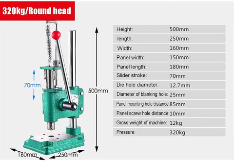 Heavy Duty Hand Arbor Press Tool Straight Up Shop Essential For Crimping And Forming Wood Aluminum Or Plastic With Solid Square Base And Killer 160 Kilogram Force