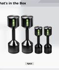2 Piece Aluminum Flange Dowel Pin Set With Foam Spirit Level Alignment, Adjustable Height, Black Coating, Four Sizes