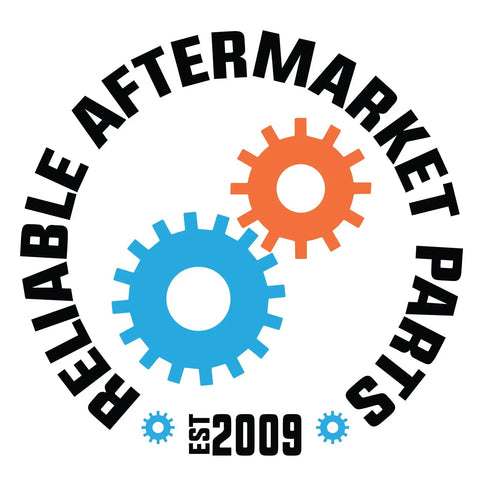 Reliable Aftermarket Parts logo with blue and orange gears, established 2009