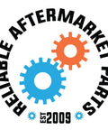Logo for Reliable Aftermarket Parts with blue and orange gears, text "EST 2009"