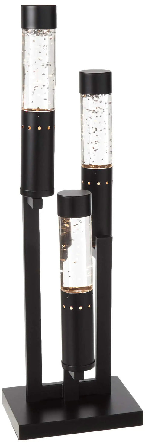Dope Ultra Modern Three Cylinder Water Dancing Night Light In Dark Cappuccino Metal Finish Sparkling Rippling Water Droplet