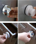 Glass Handle With Suction Cup No Holes Needed installed on smooth surfaces, showing durable ABS construction and vacuum lock for secure attachment.