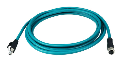 M12 X Coded 8 Pin Female To RJ45 Cat7e Ethernet Patch Cable For Industrial Automation Pro Grade Actuators And Sensors IP67 Waterproof