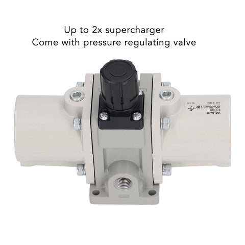 Gas Booster Pump Kit With Filter Screen And Pneumatic Pressurized Valve For Air Pressure Boosting, shown with pressure valve