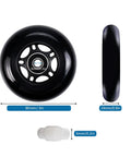 Inline Skate Wheels 64mm 70mm 72mm 76mm 80mm Set With ABEC 9 Bearings For Indoor And Outdoor Use 8 Pack 85A Durometer 24mm Thick Durable Replacement Wheels For Roller Hockey And Skates showing 80mm wheel with dimensions.